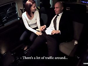 torn up IN TRAFFIC - steaming car bang with stellar Czech babe